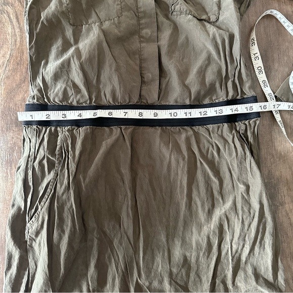 Banana Republic silk blend olive green empire waist button front dress - Picture 14 of 15